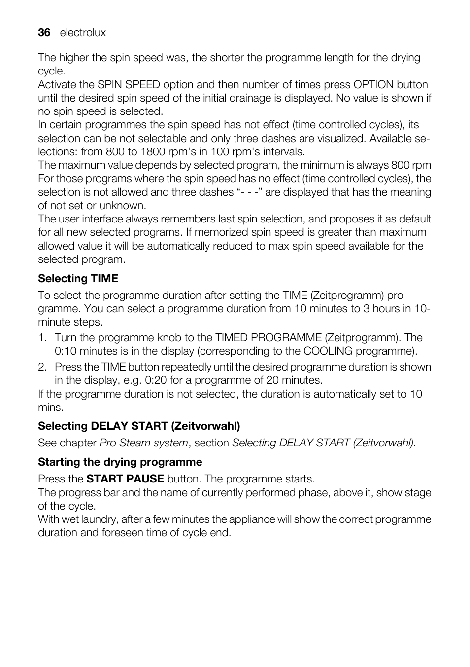 Electrolux TK SL5 E User Manual | Page 36 / 64