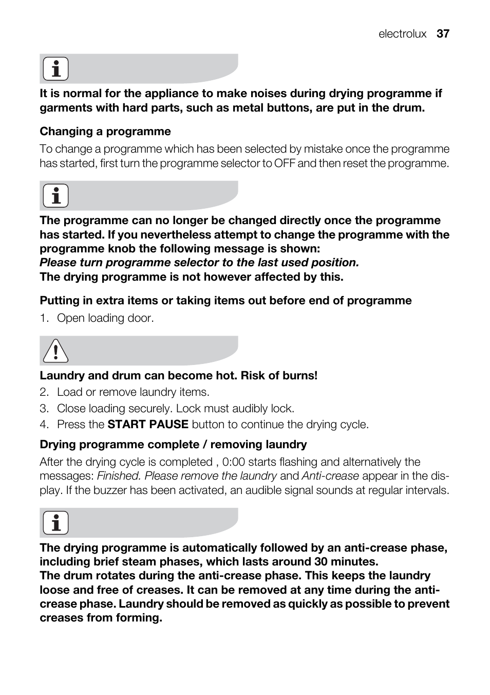 Electrolux TK SL5 E User Manual | Page 37 / 64