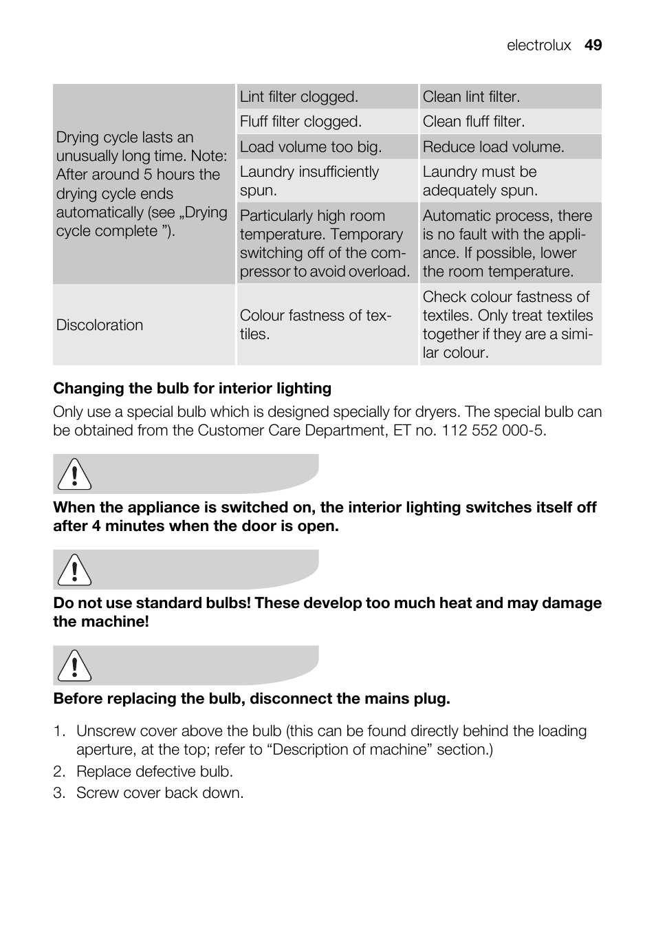 Electrolux TK SL5 E User Manual | Page 49 / 64