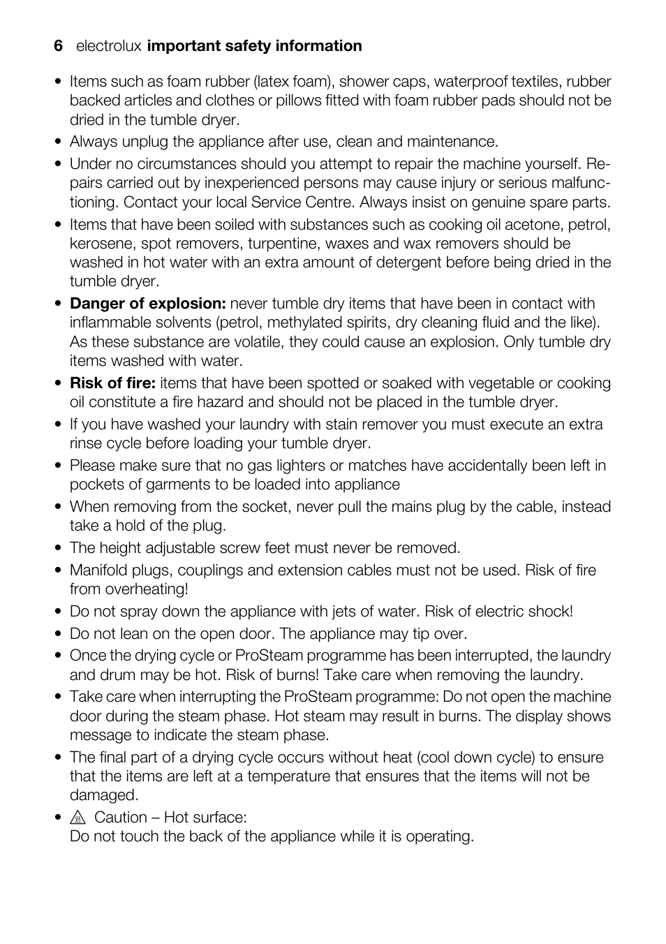 Electrolux TK SL5 E User Manual | Page 6 / 64