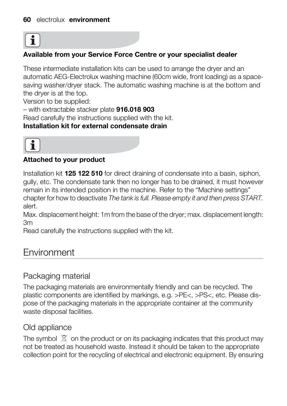 Environment | Electrolux TK SL5 E User Manual | Page 60 / 64