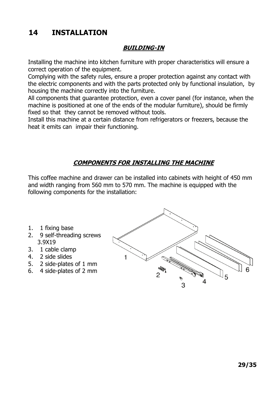 Building-in | Electrolux PE 9038-m fww User Manual | Page 29 / 36