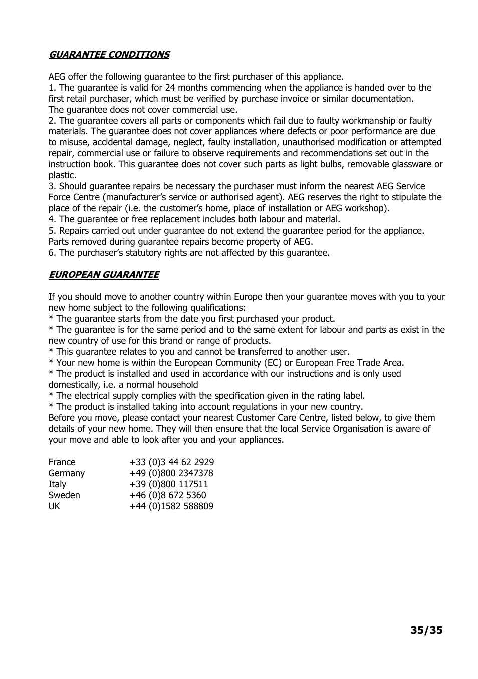 Electrolux PE 9038-m fww User Manual | Page 35 / 36