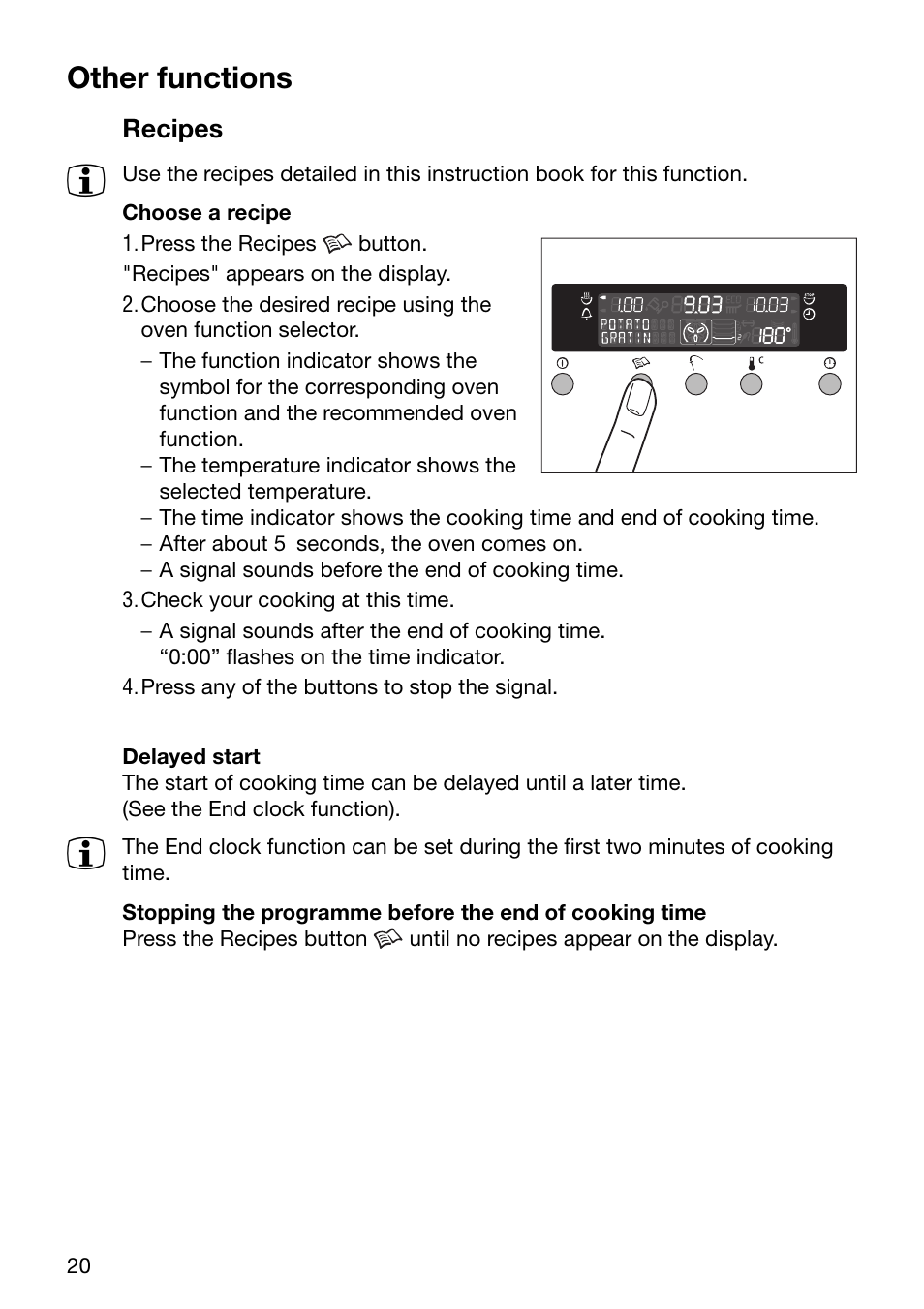 Other functions | Electrolux EOC6690 User Manual | Page 20 / 80