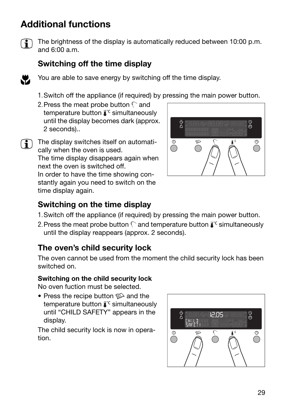 Additional functions | Electrolux EOC6690 User Manual | Page 29 / 80