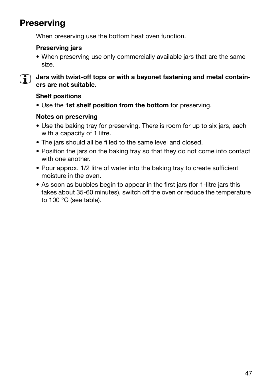 Preserving | Electrolux EOC6690 User Manual | Page 47 / 80
