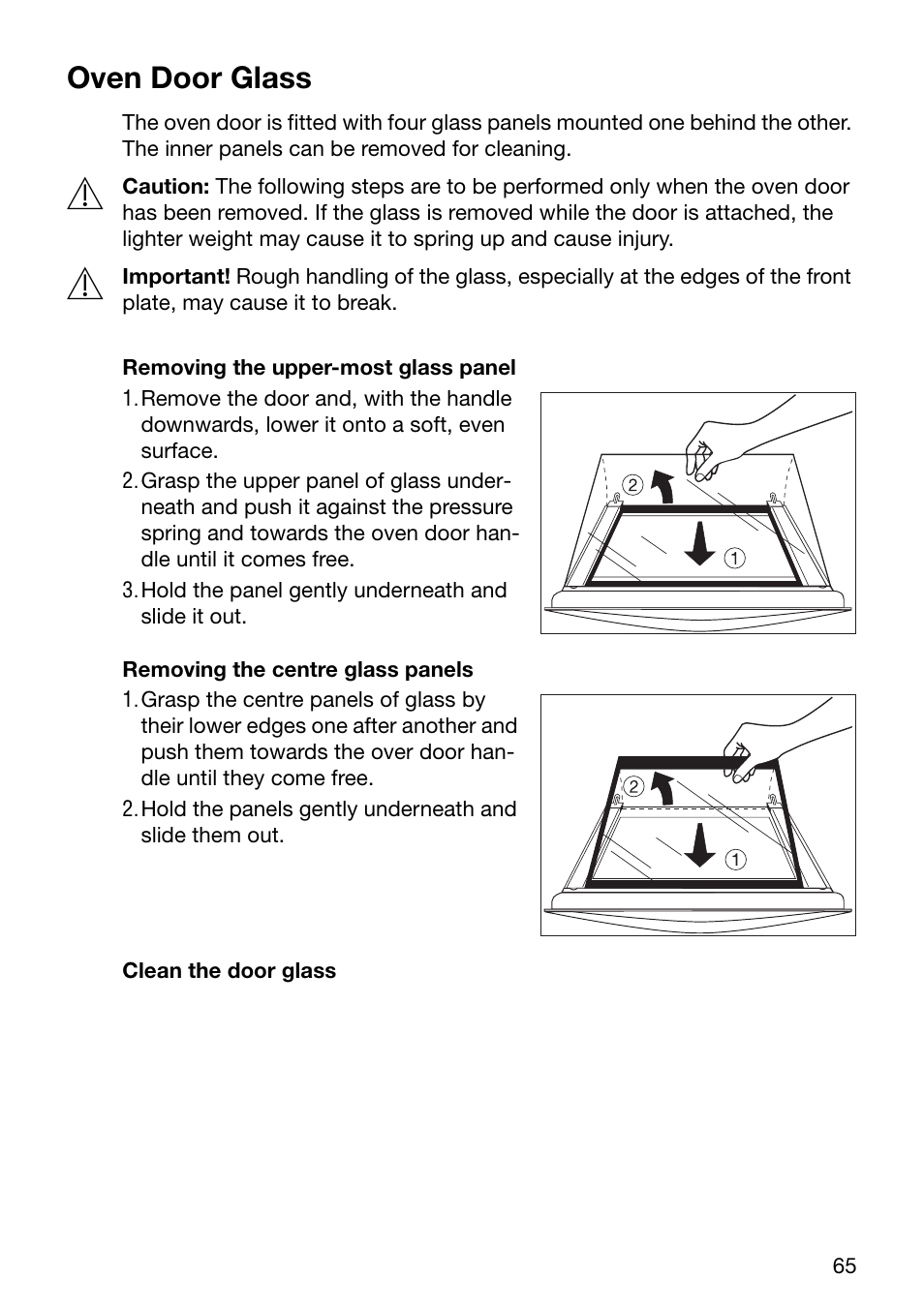 Oven door glass | Electrolux EOC6690 User Manual | Page 65 / 80