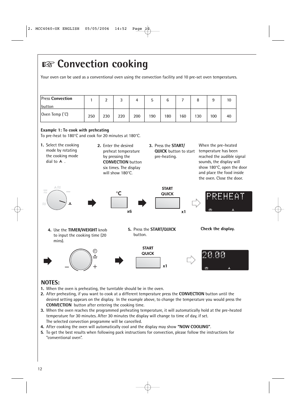 Convection cooking | Electrolux MCC4060E User Manual | Page 14 / 44