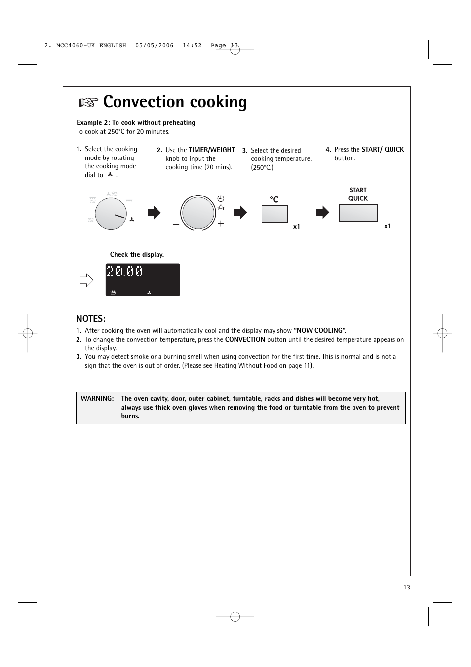 Convection cooking | Electrolux MCC4060E User Manual | Page 15 / 44