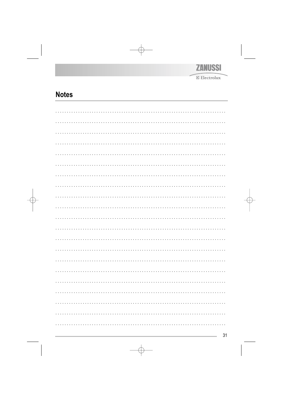 Electrolux ZDF 501 User Manual | Page 31 / 32