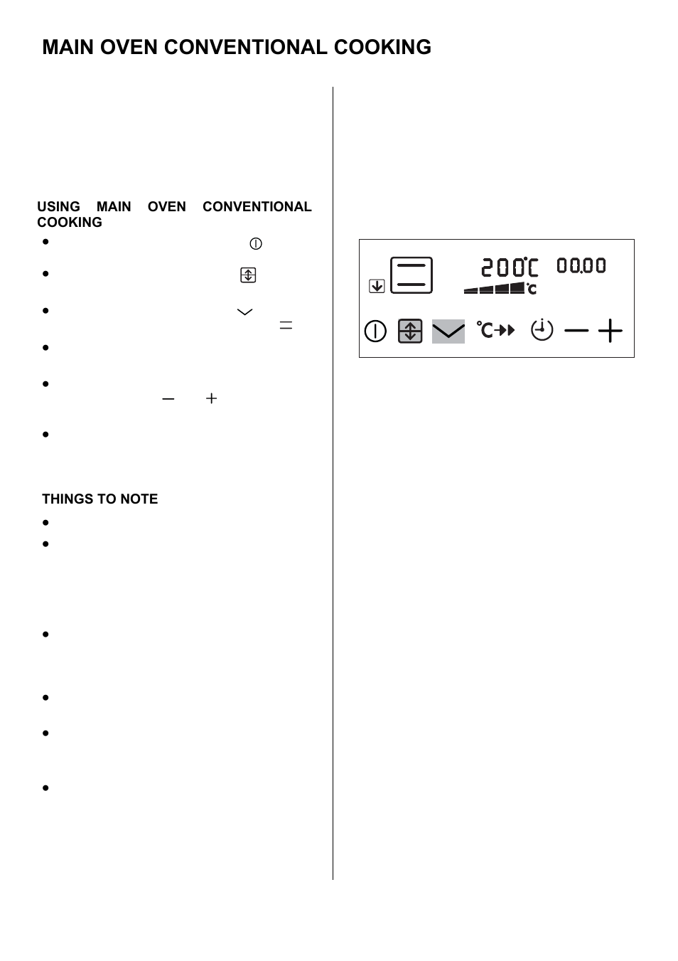 Main oven conventional cooking | Electrolux D98000VF User Manual | Page 22 / 48