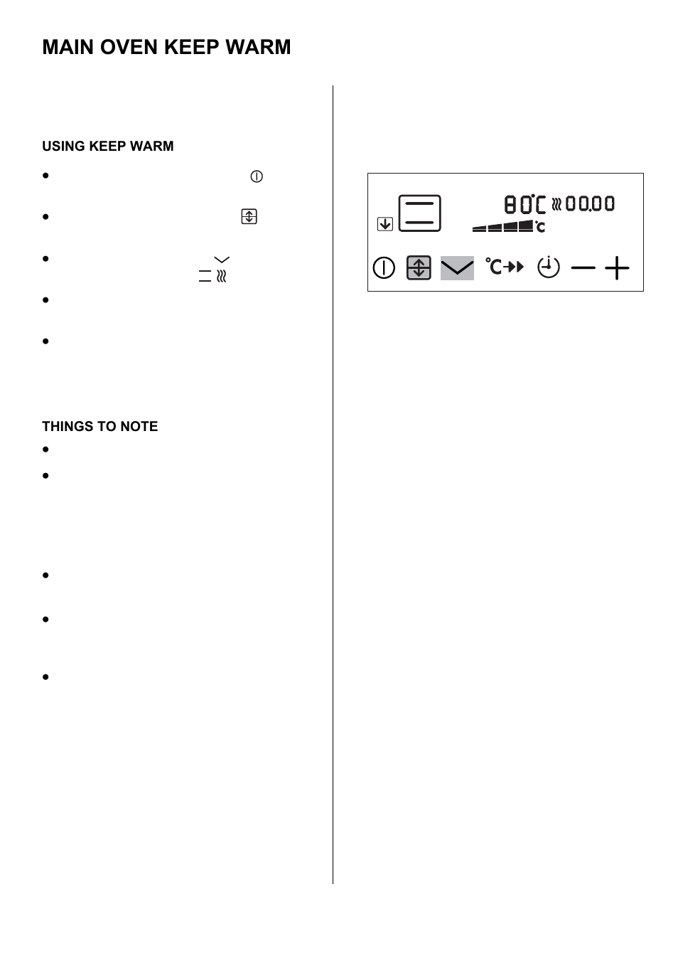 Main oven keep warm | Electrolux D98000VF User Manual | Page 33 / 48
