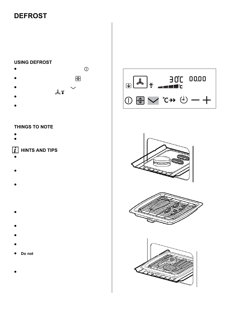 Defrost | Electrolux D98000VF User Manual | Page 34 / 48