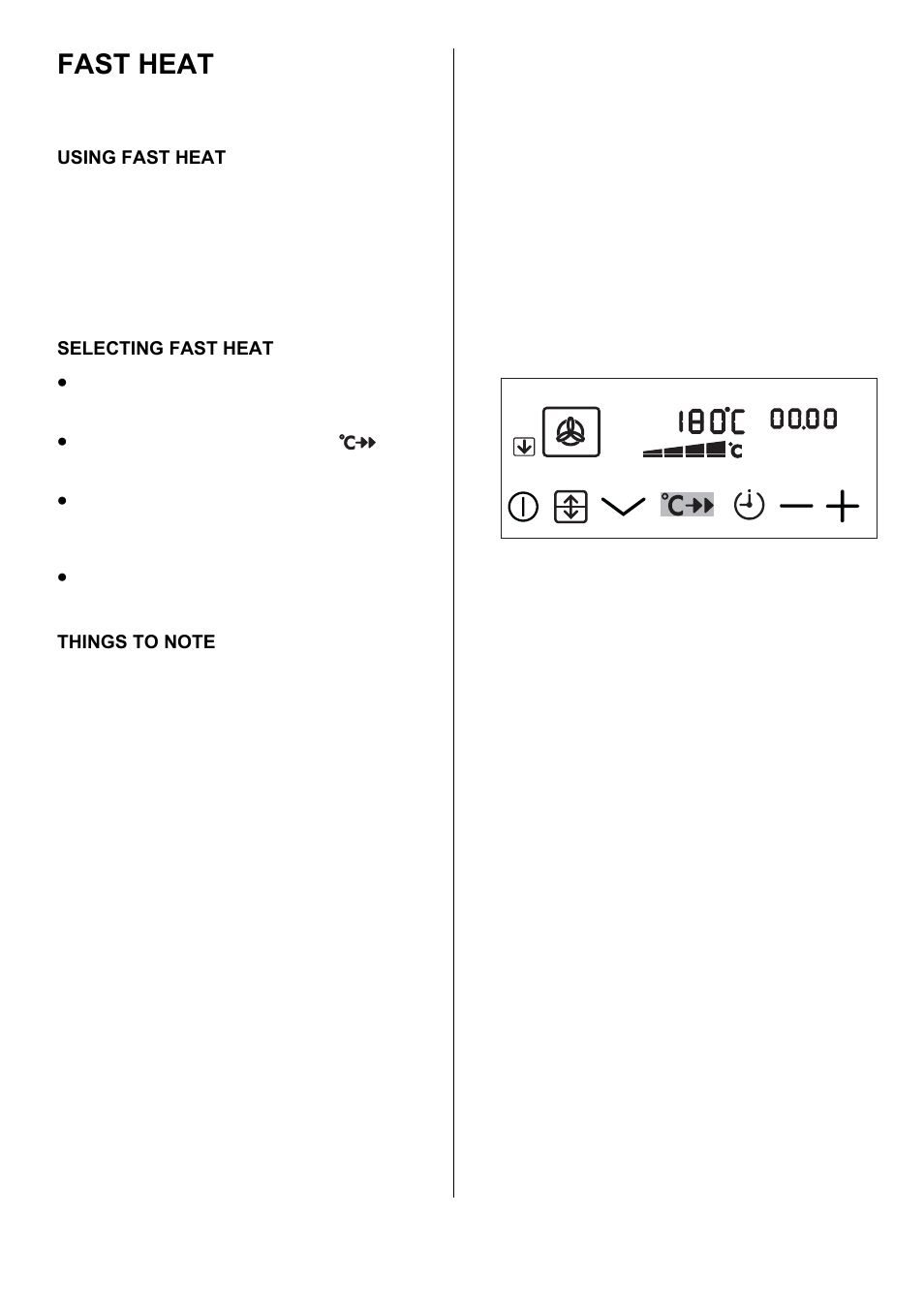 Fast heat | Electrolux D98000VF User Manual | Page 35 / 48