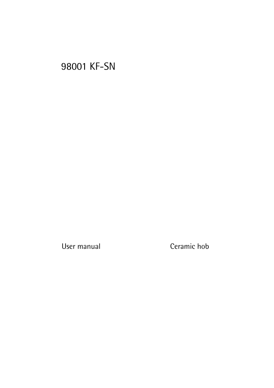 Electrolux 98001 KF SN User Manual | 36 pages