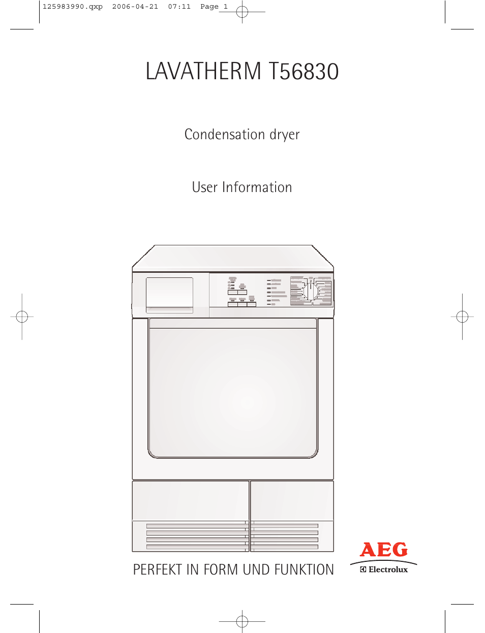 Electrolux LAVATHERM T56830 User Manual | 33 pages