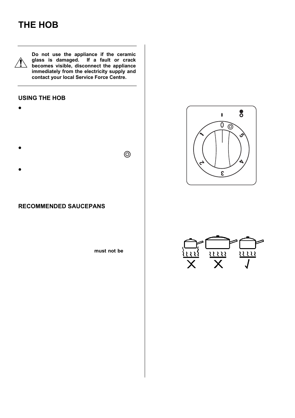 The hob | Electrolux D67000VF User Manual | Page 10 / 44