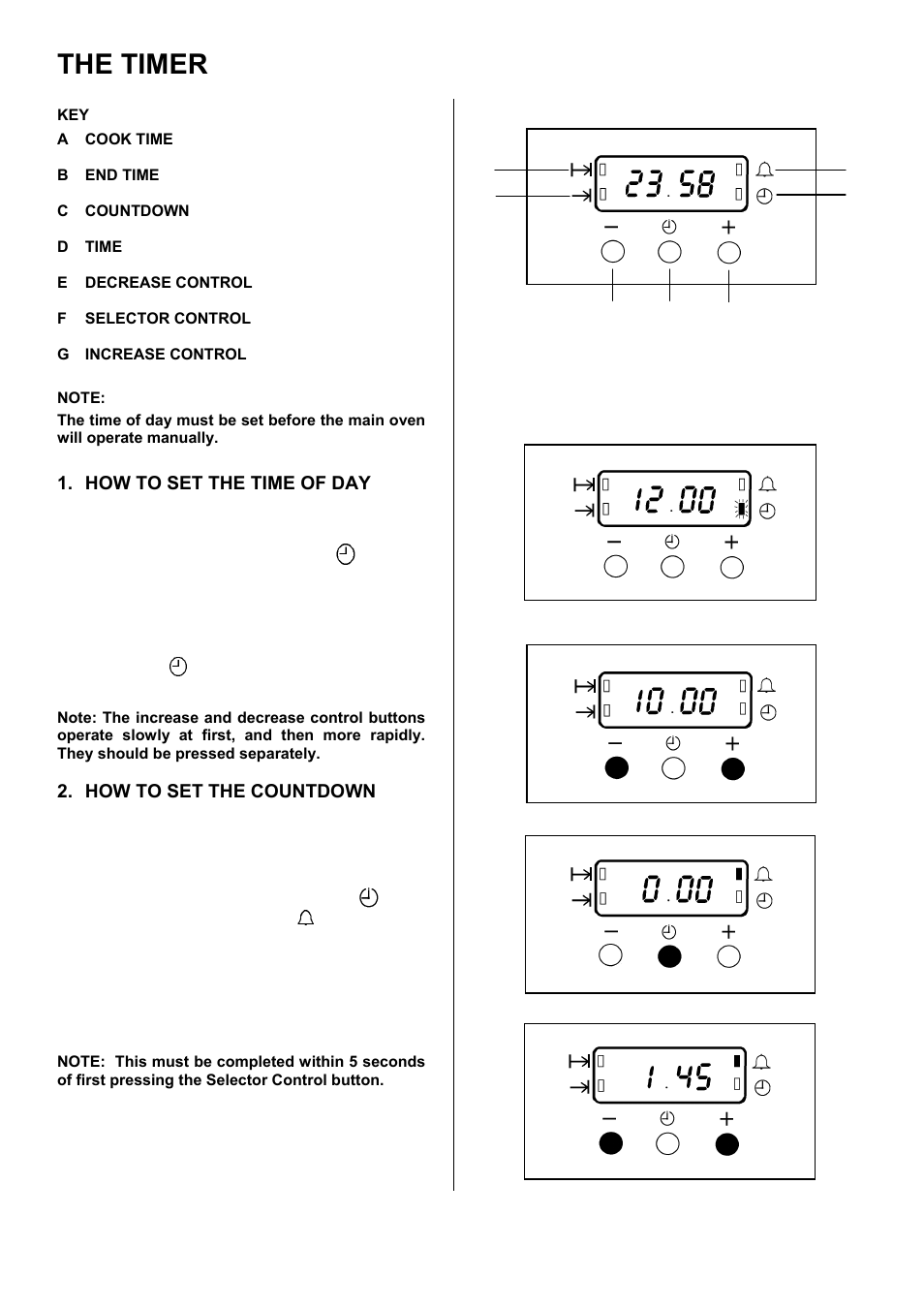 The timer | Electrolux D67000VF User Manual | Page 7 / 44