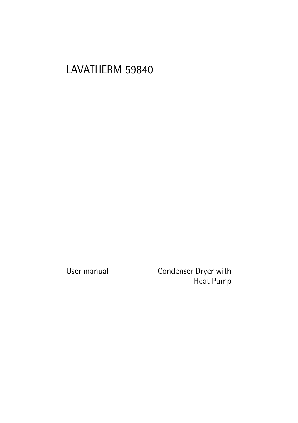 Electrolux LAVATHERM 59840 User Manual | 48 pages