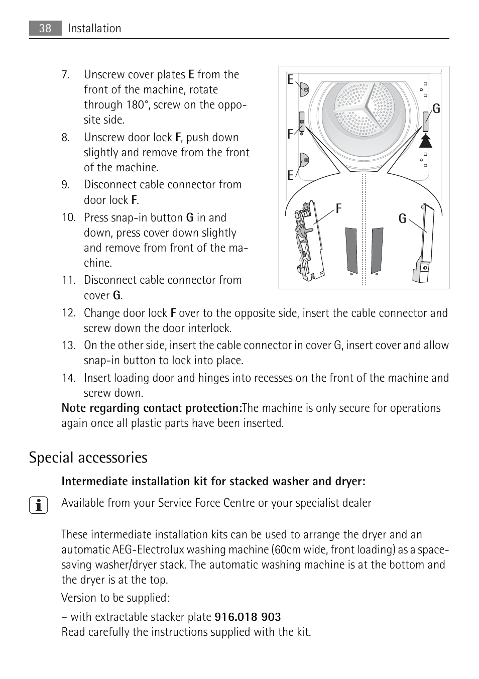 Special accessories | Electrolux LAVATHERM 59840 User Manual | Page 38 / 48