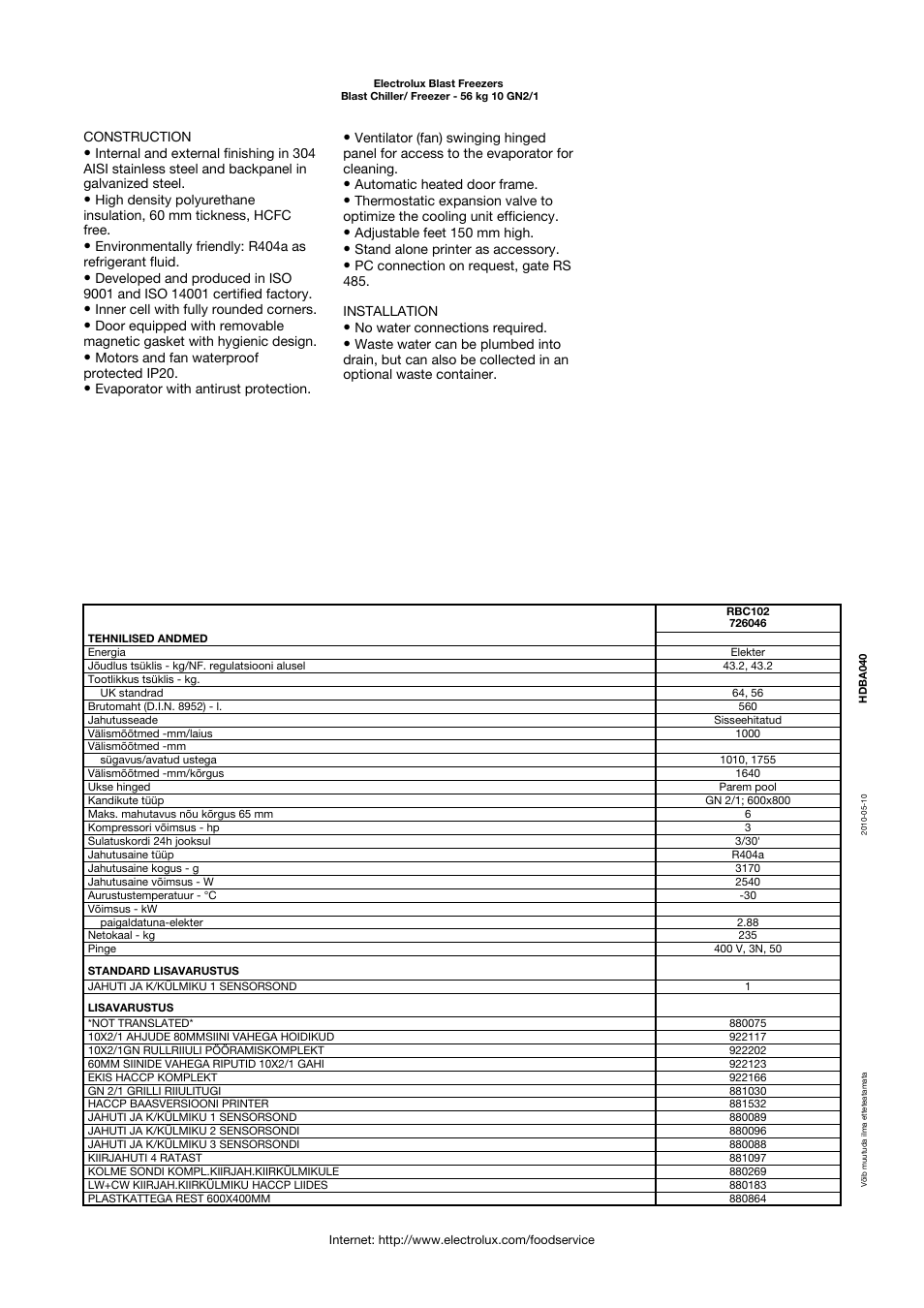 Electrolux 726046 User Manual | Page 2 / 3