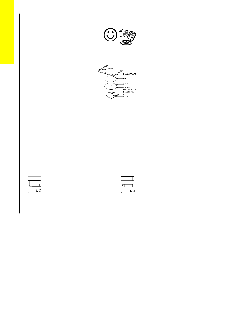 When replacing hotplate burner parts, The grill | Electrolux 55GX User Manual | Page 24 / 48