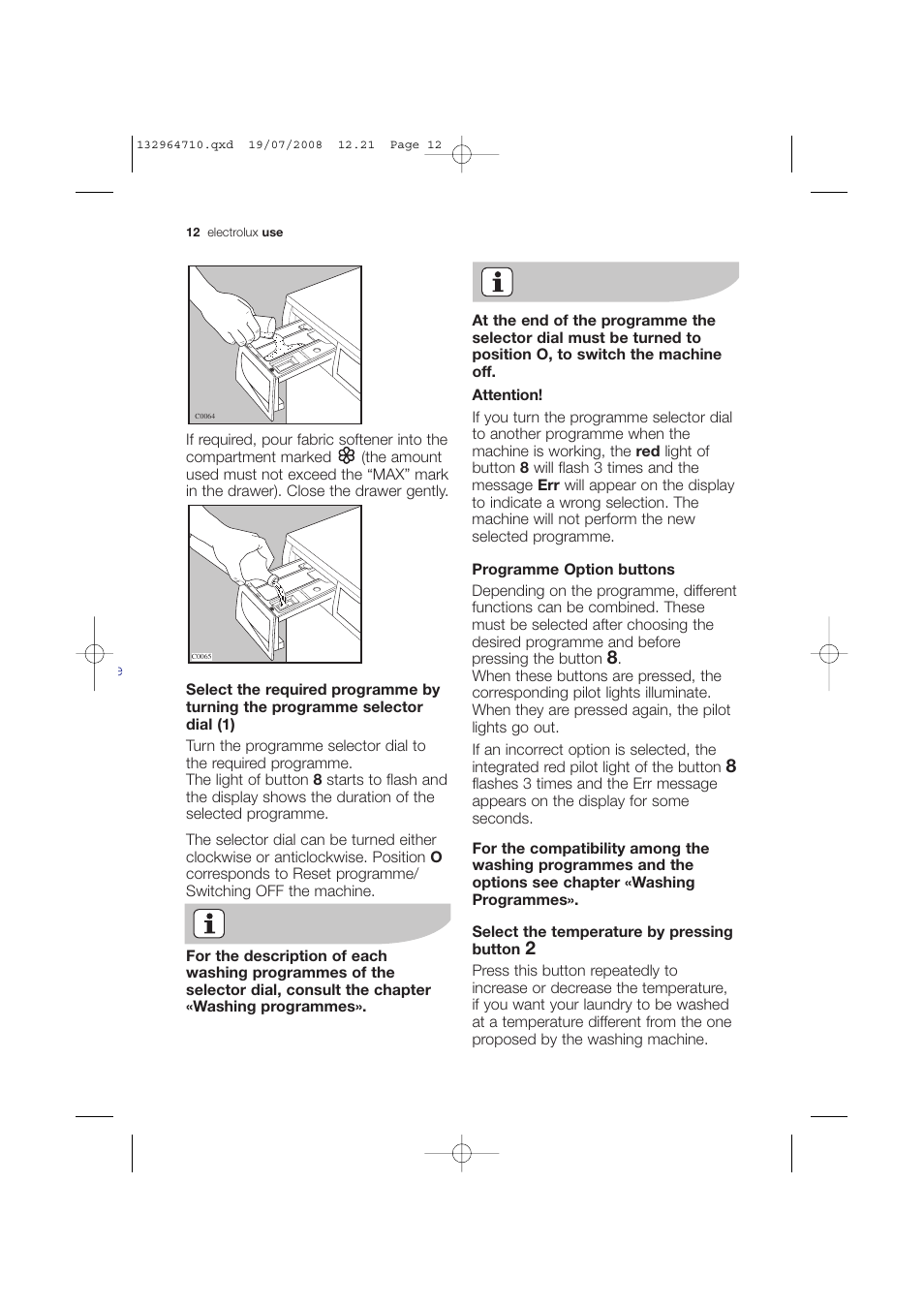 Electrolux EWG 12450 W User Manual | Page 12 / 44