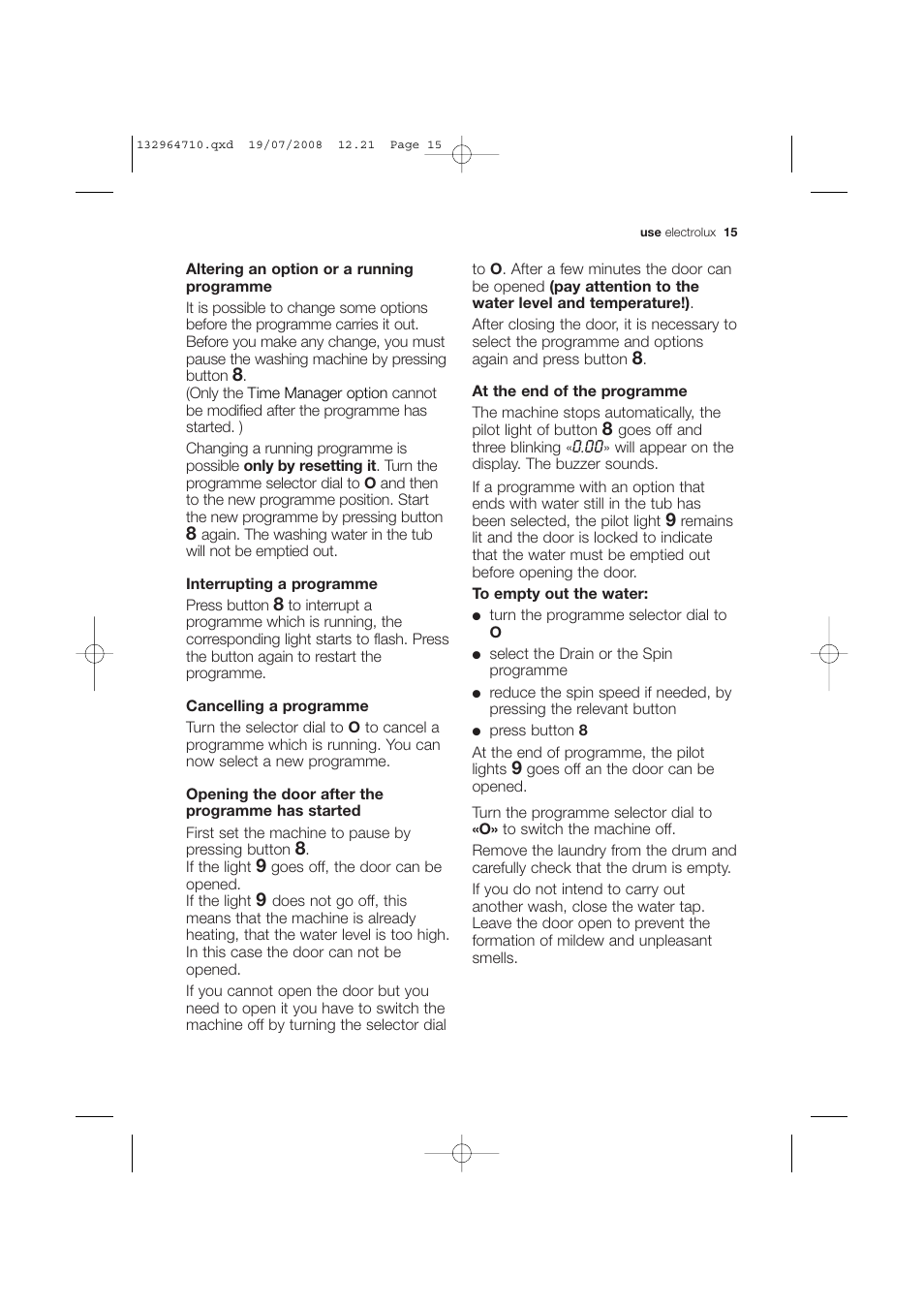 Electrolux EWG 12450 W User Manual | Page 15 / 44