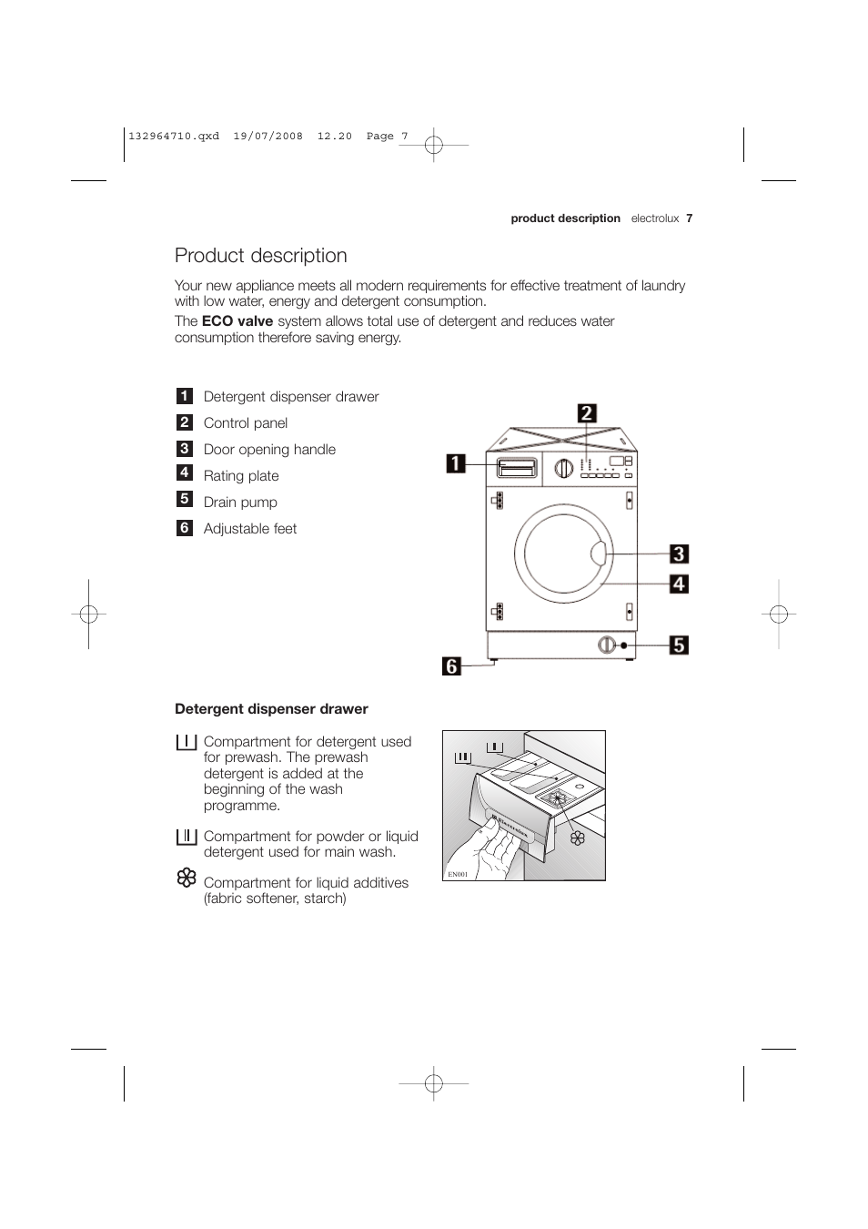 Product description | Electrolux EWG 12450 W User Manual | Page 7 / 44