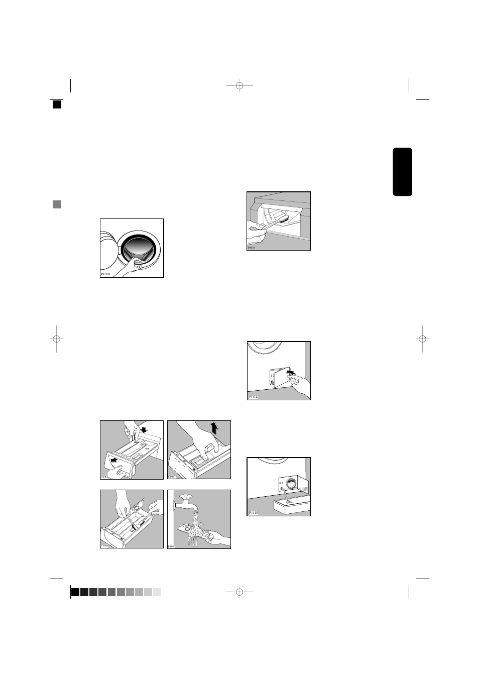 Maintenance, Door seal, Bodywork | Detergent dispenser drawer, Drain pump | Electrolux EW 880F User Manual | Page 19 / 23