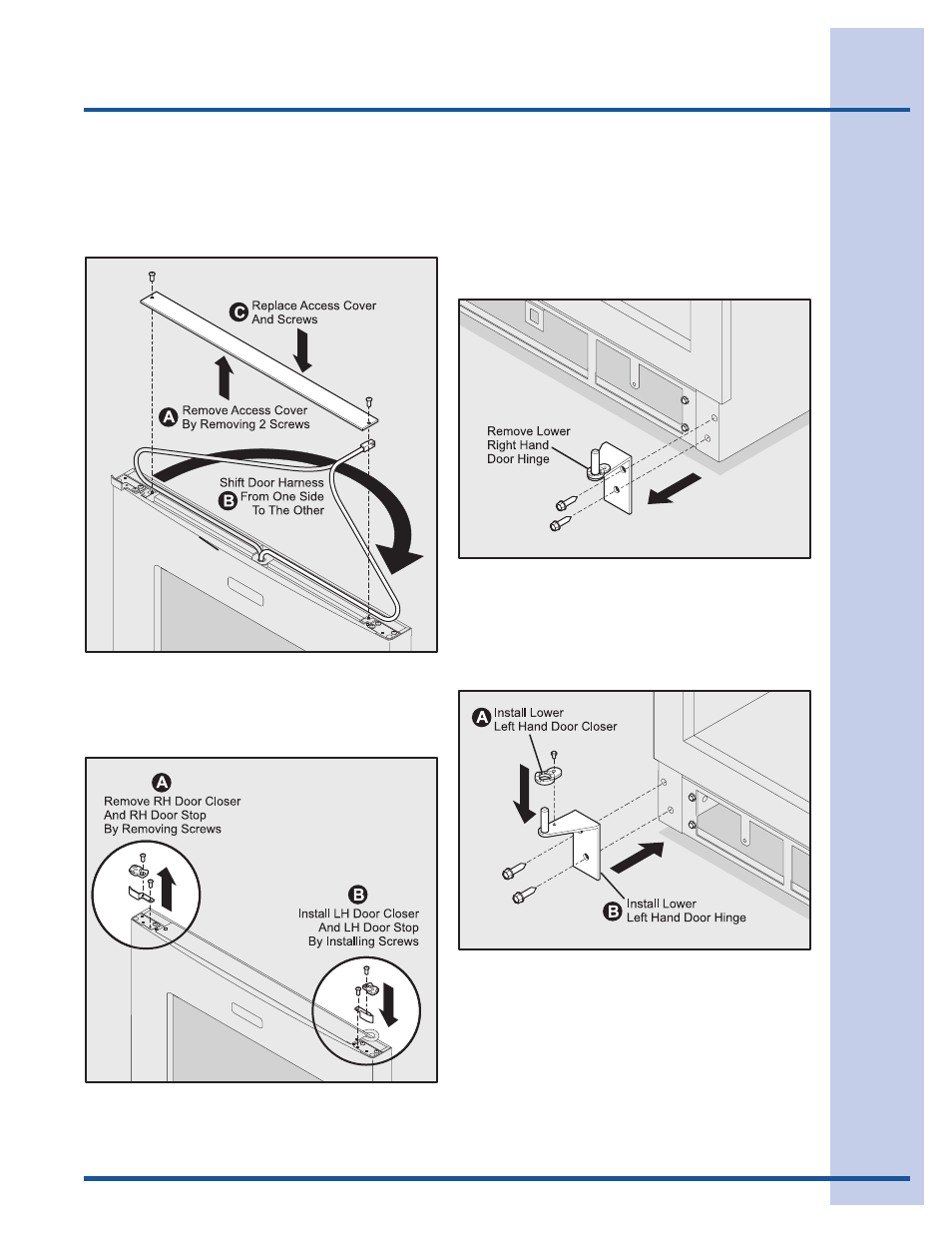 Door reversal | Electrolux 24 User Manual | Page 9 / 17