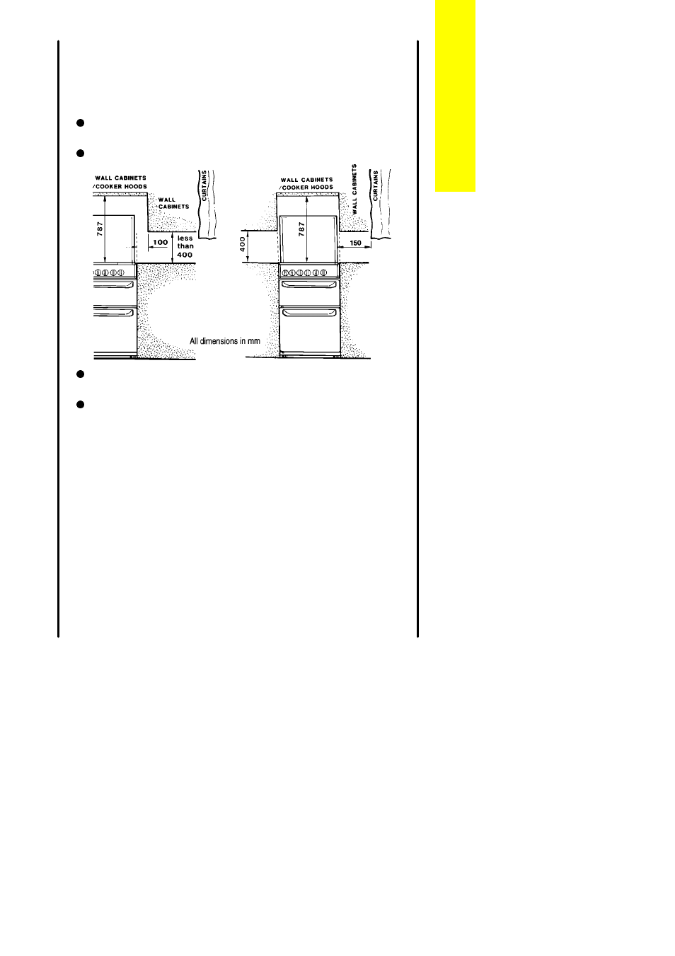 Positioning, Appliance dimensions | Electrolux CSIG 501 User Manual | Page 31 / 52