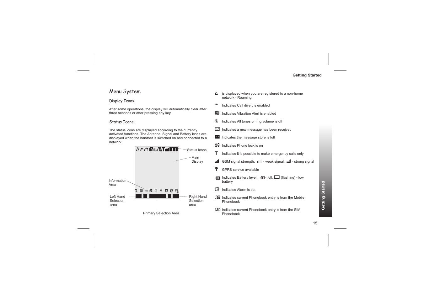 Menu system | Panasonic GD87 User Manual | Page 13 / 114