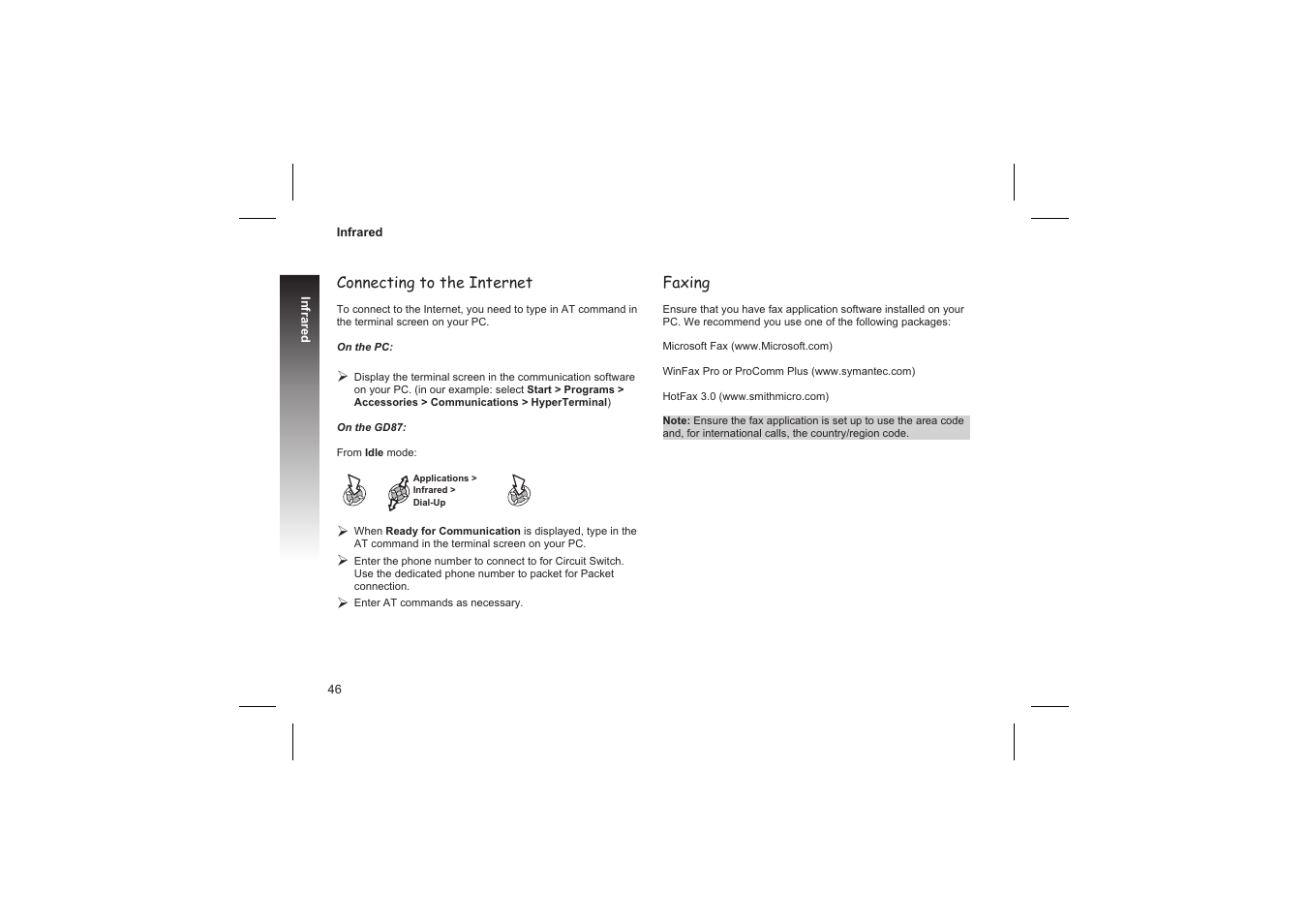 Messages 47, Messages 47 - 60, Setting the message centre number 47 | Sms 47 | Panasonic GD87 User Manual | Page 44 / 114