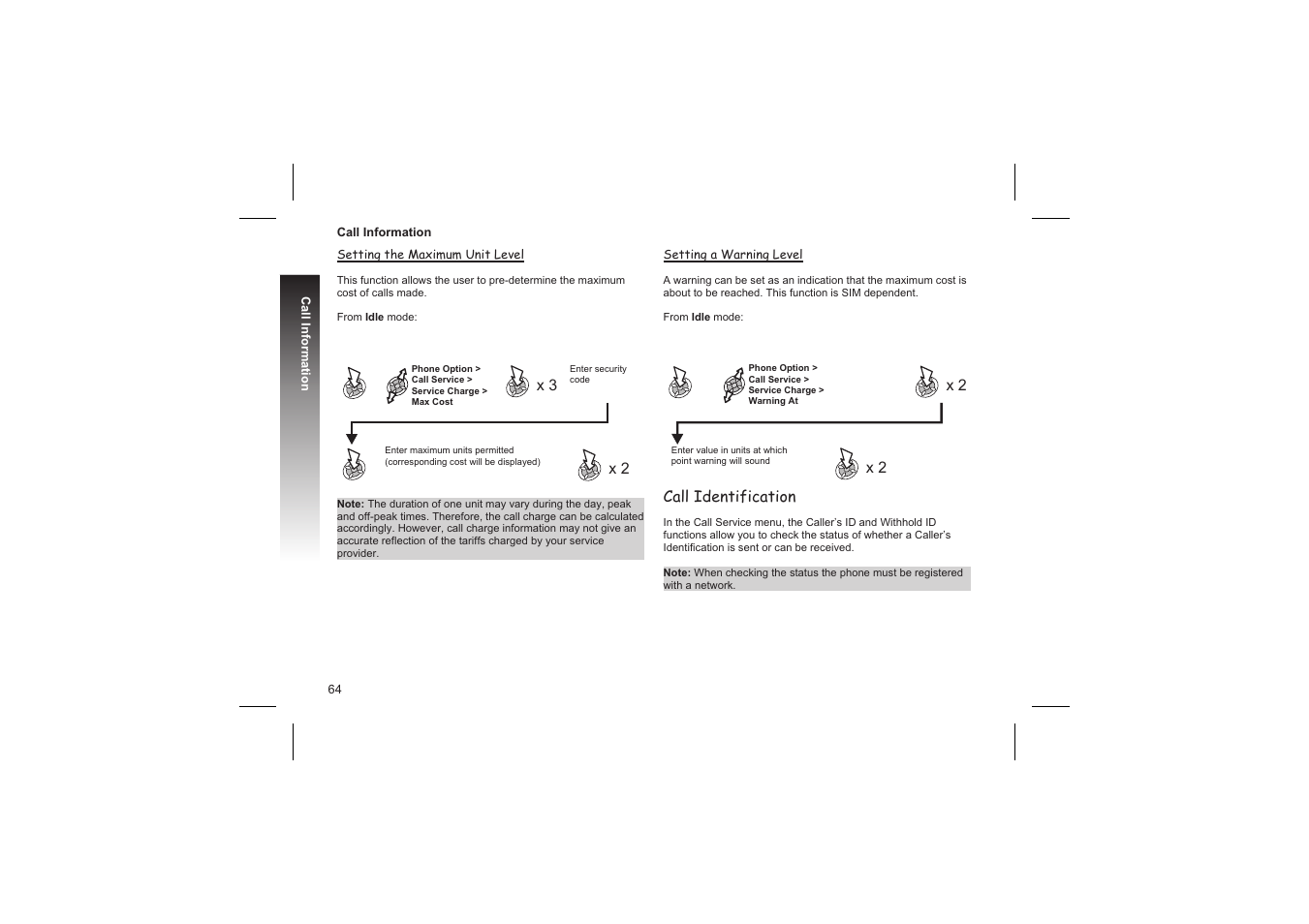 Advanced operation 65, Diverting calls 65, Holding calls and call waiting 65 | Call identification | Panasonic GD87 User Manual | Page 62 / 114