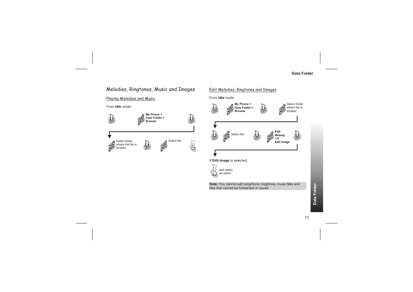 Melodies, ringtones, music and images | Panasonic GD87 User Manual | Page 69 / 114