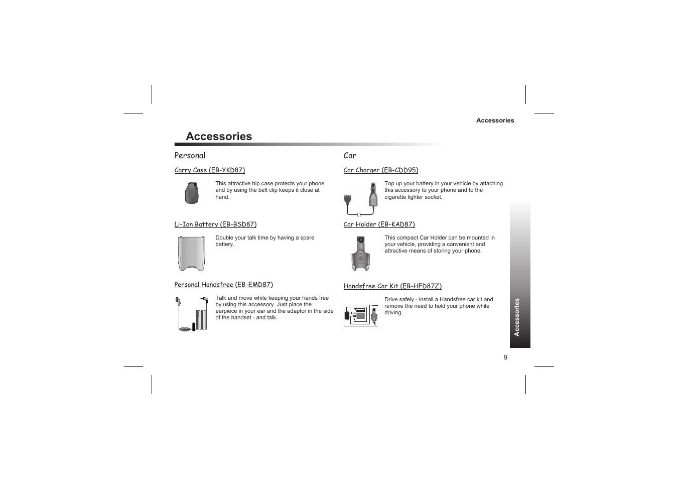 Accessories | Panasonic GD87 User Manual | Page 7 / 114