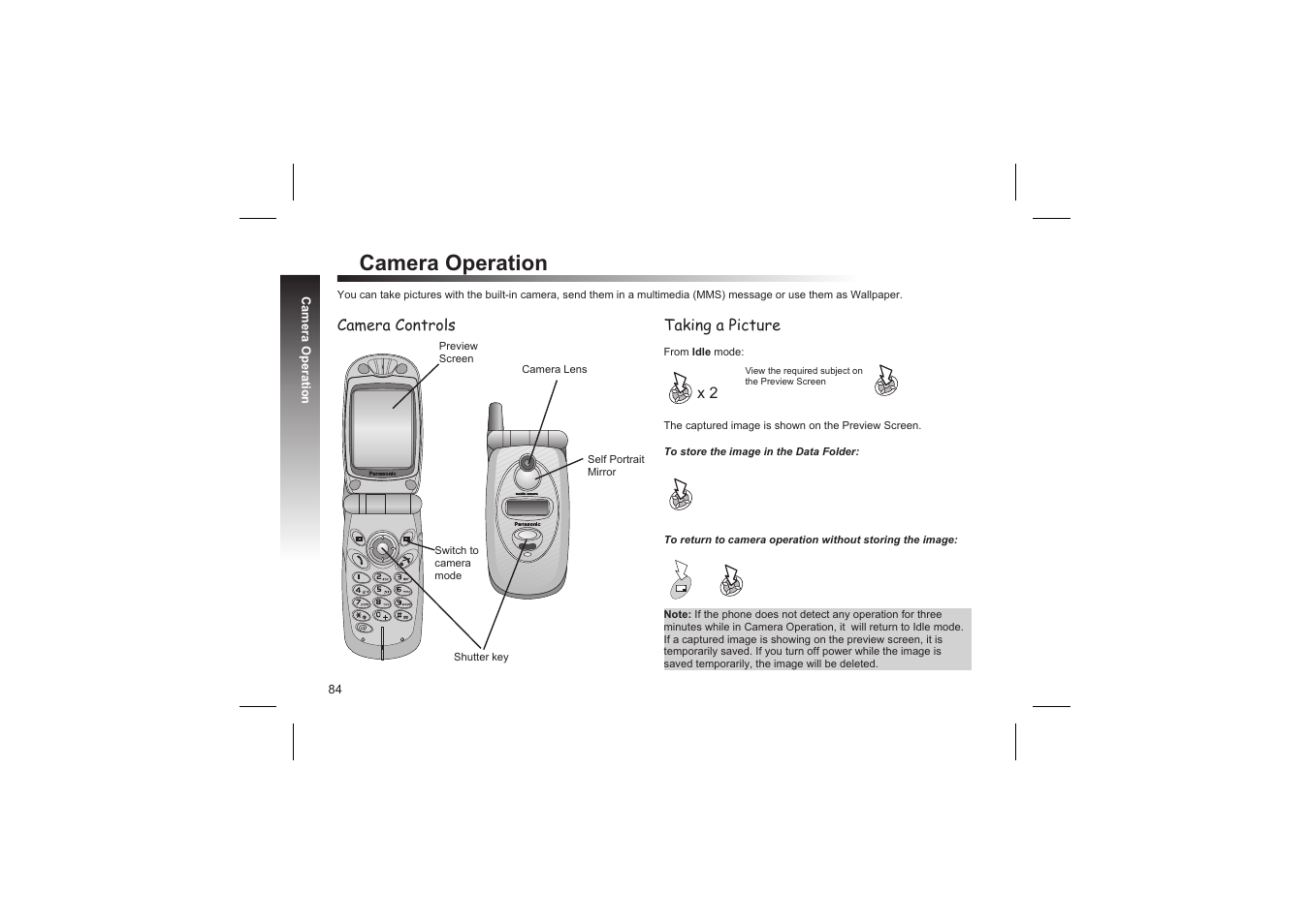 Camera operation | Panasonic GD87 User Manual | Page 82 / 114