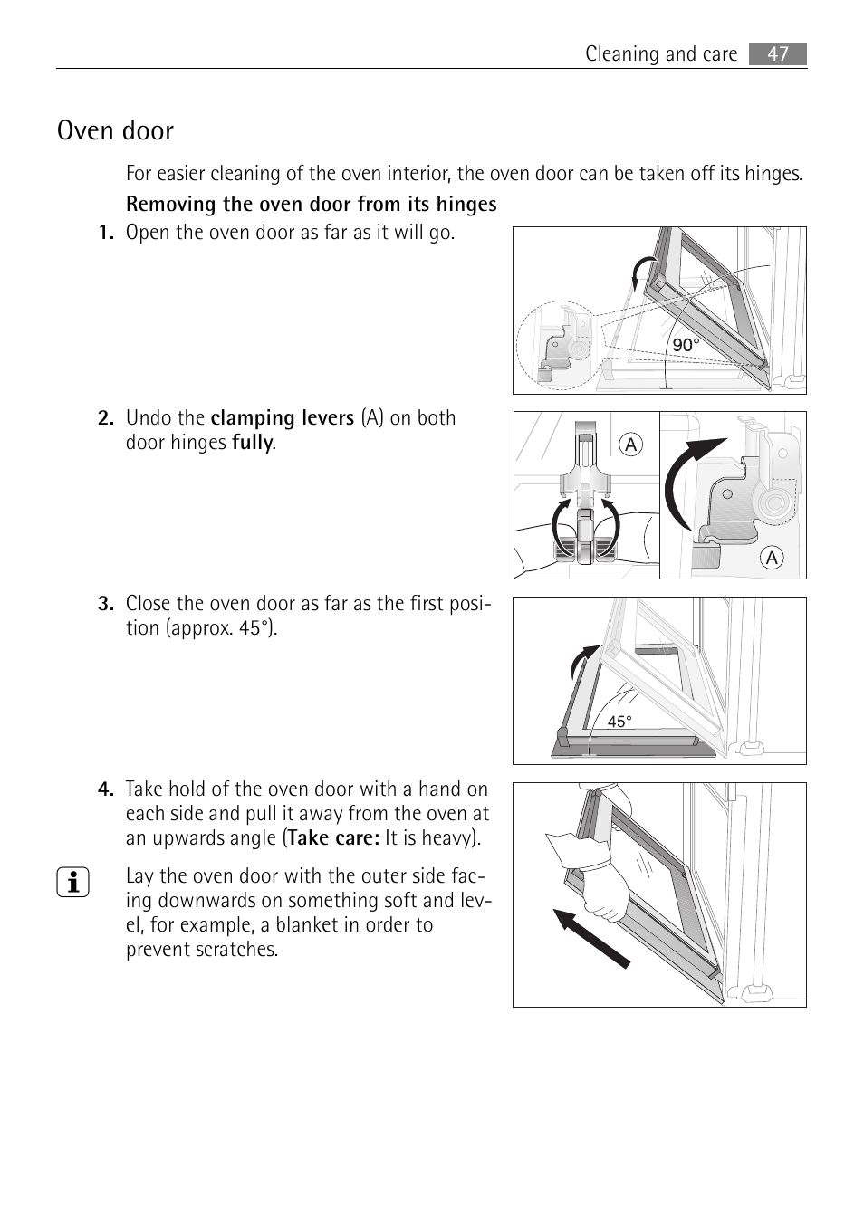 Oven door | Electrolux B57415B User Manual | Page 47 / 64