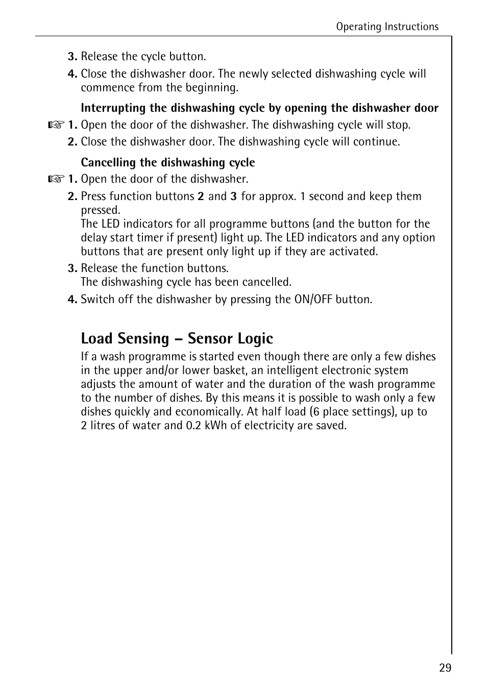 Load sensing – sensor logic | Electrolux 44070 VI User Manual | Page 29 / 48