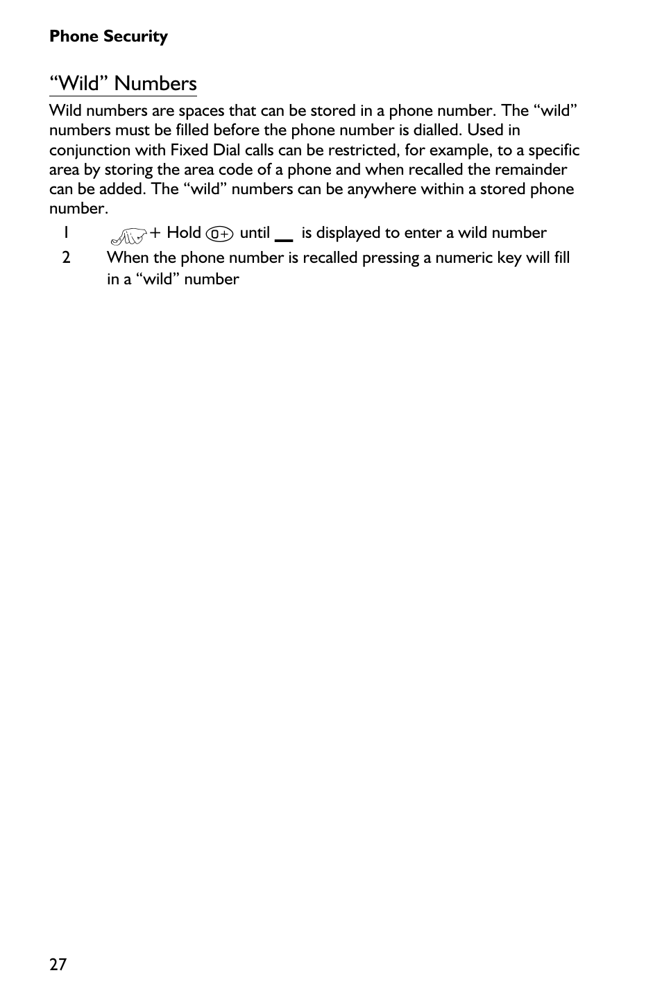 Wild” numbers | Panasonic EB-GD75 User Manual | Page 36 / 80