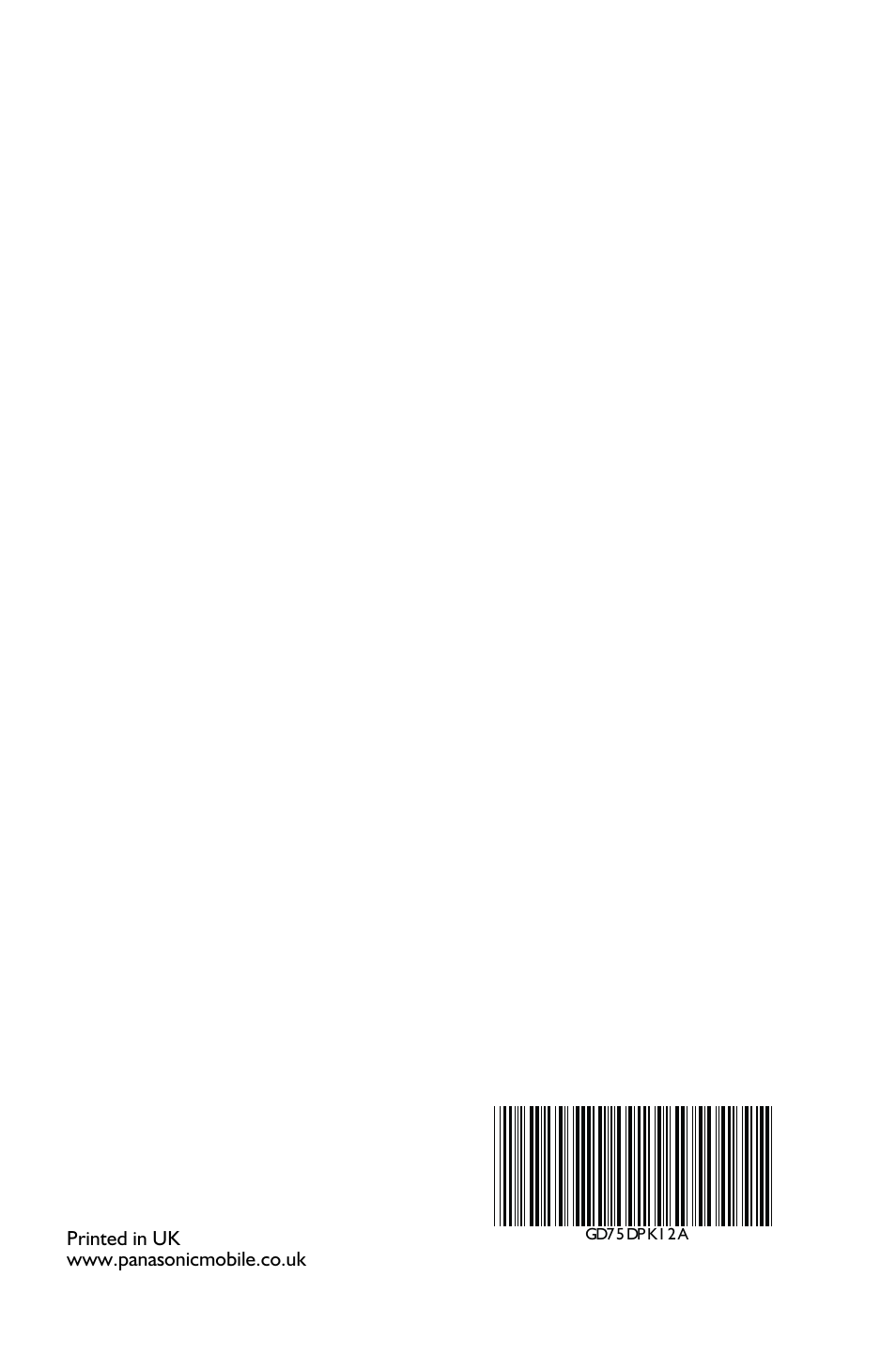 Panasonic EB-GD75 User Manual | Page 80 / 80