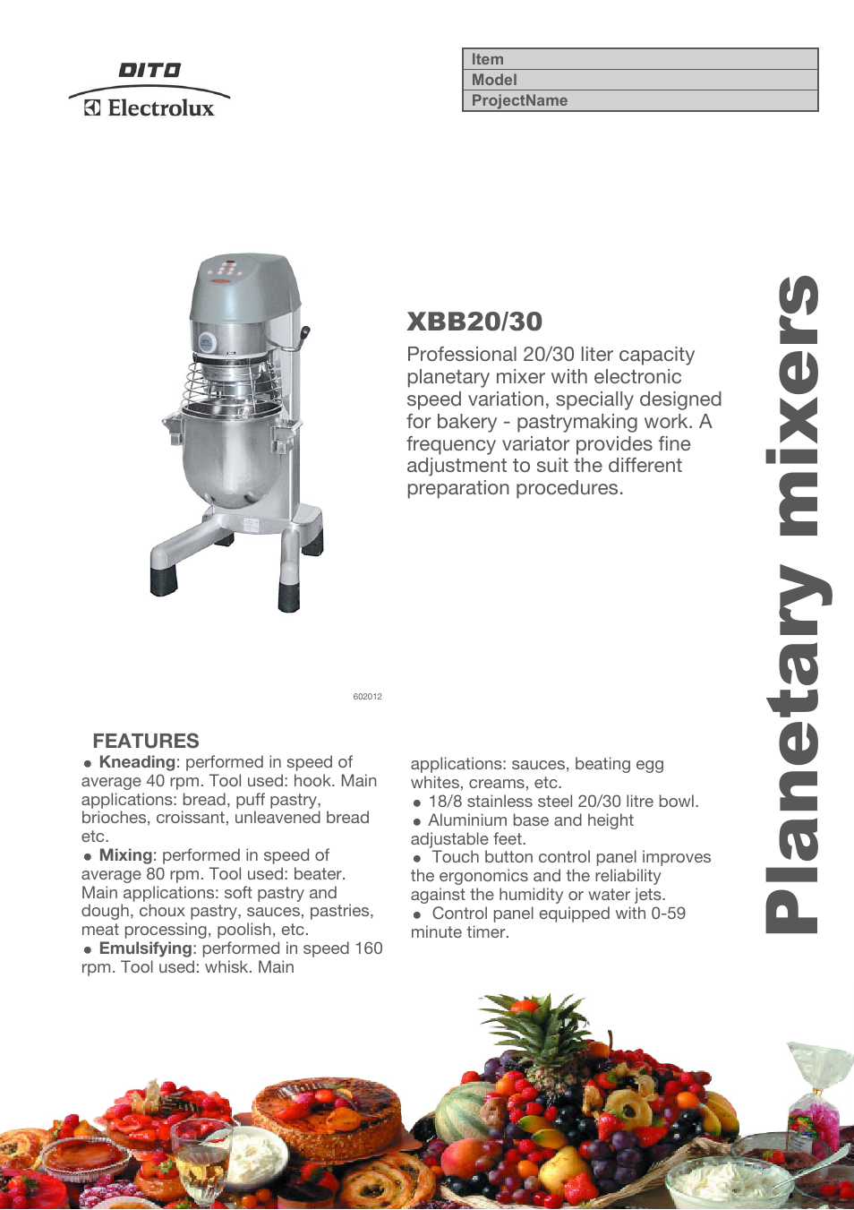 Electrolux XBB30S User Manual | 4 pages