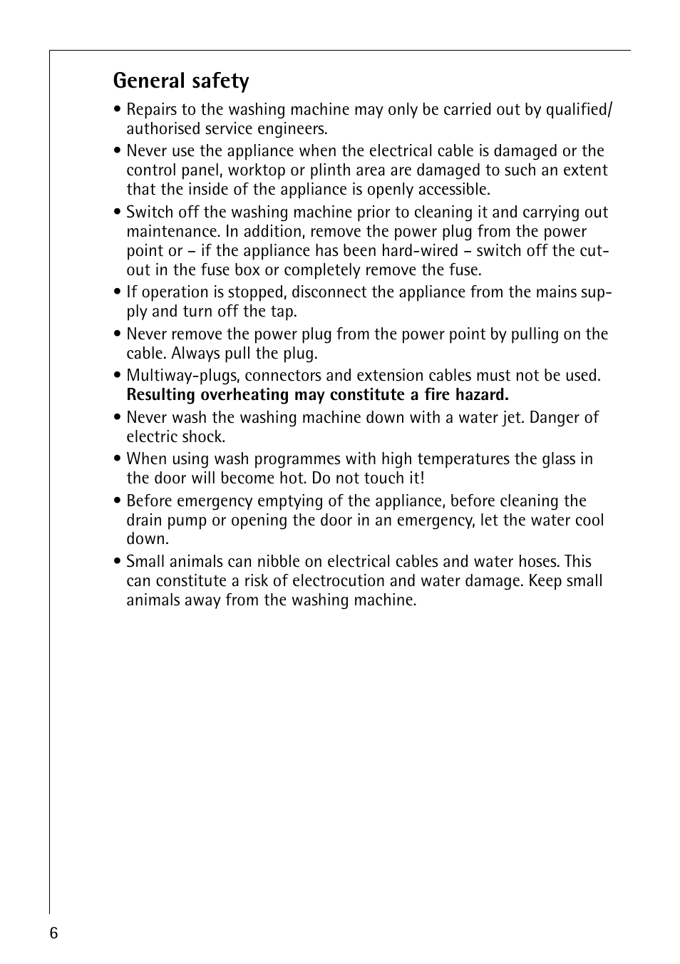 General safety | Electrolux LAVAMAT 50815 User Manual | Page 6 / 40