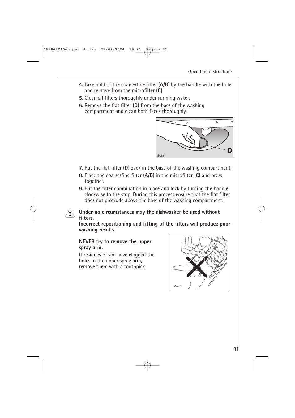 Electrolux 44450 User Manual | Page 31 / 48
