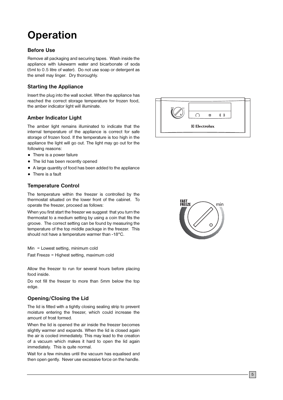 Operation | Electrolux ECN 2757 User Manual | Page 5 / 16