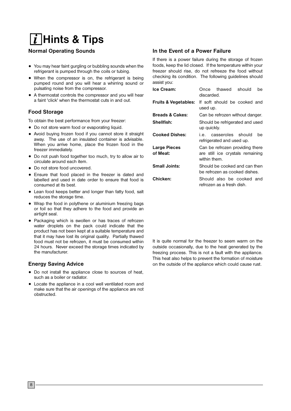 Hints & tips | Electrolux ECN 2757 User Manual | Page 8 / 16