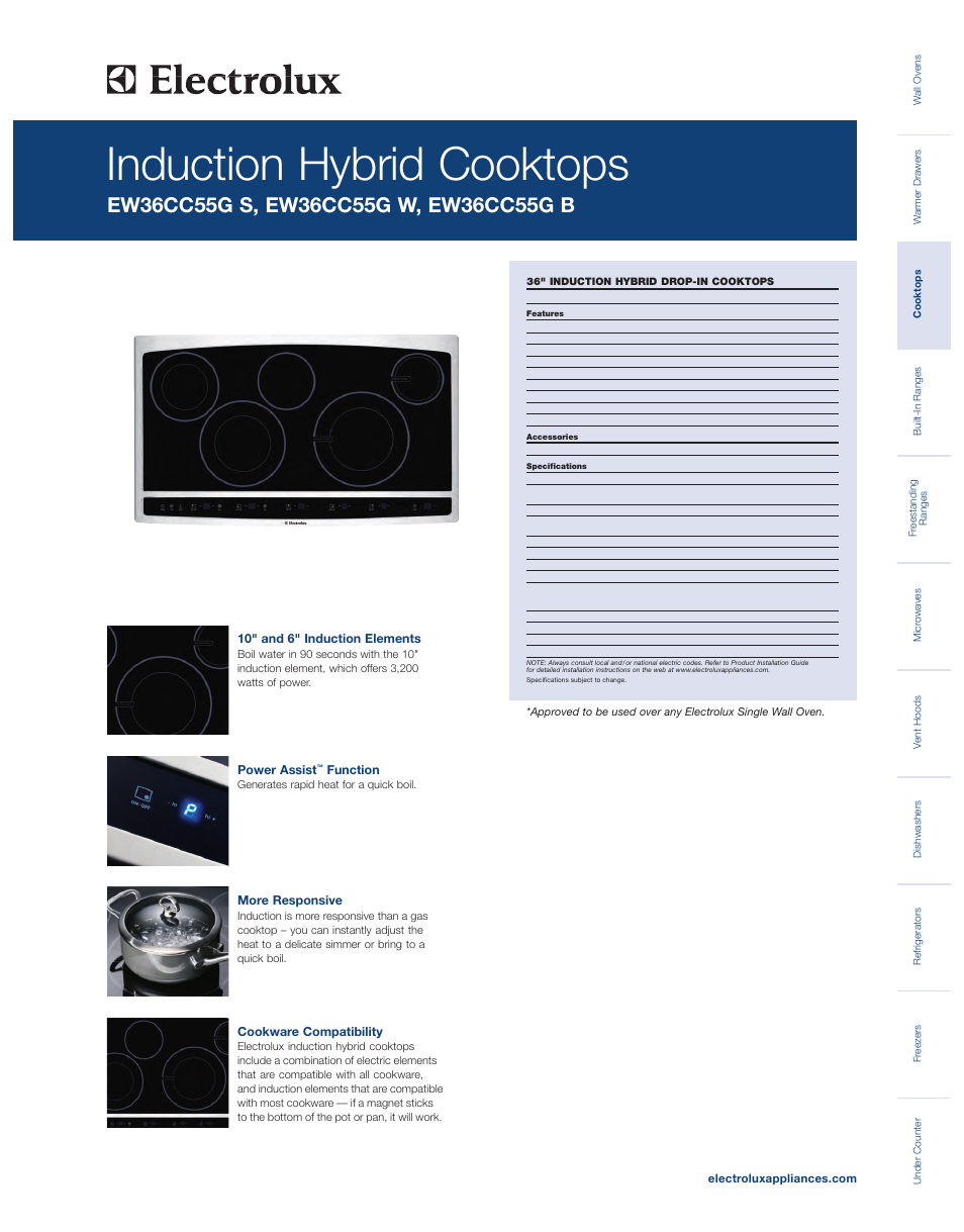Electrolux EW36CC55GS User Manual | 2 pages