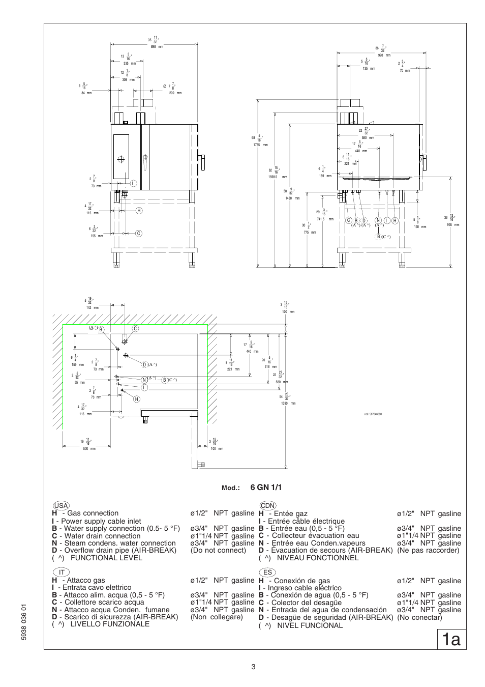 6 gn 1/1 | Electrolux Air-O-Steam 267552 User Manual | Page 3 / 32