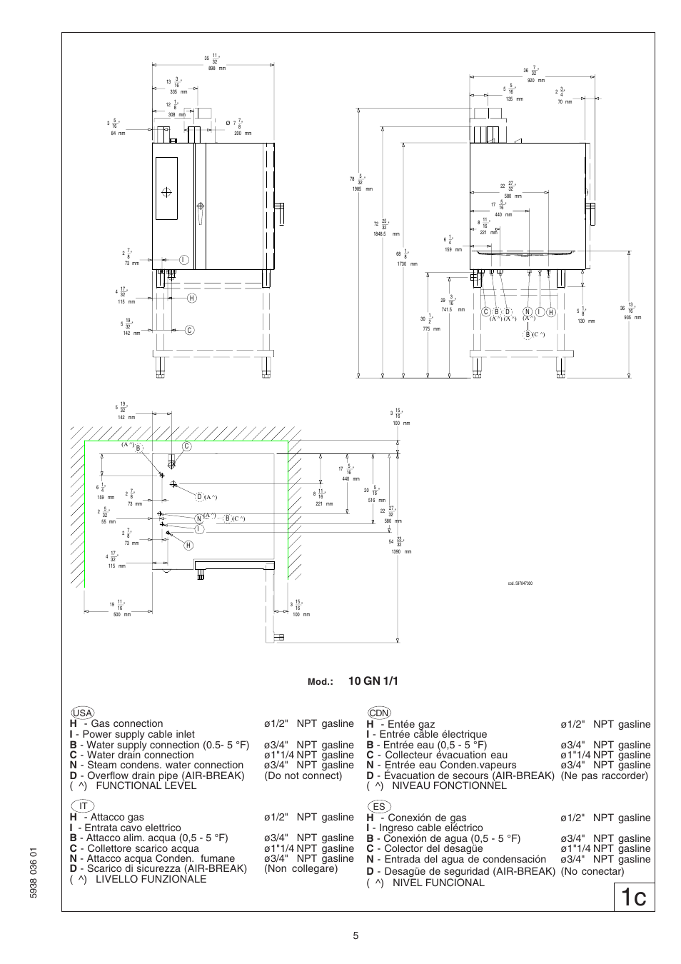 10 gn 1/1 | Electrolux Air-O-Steam 267552 User Manual | Page 5 / 32